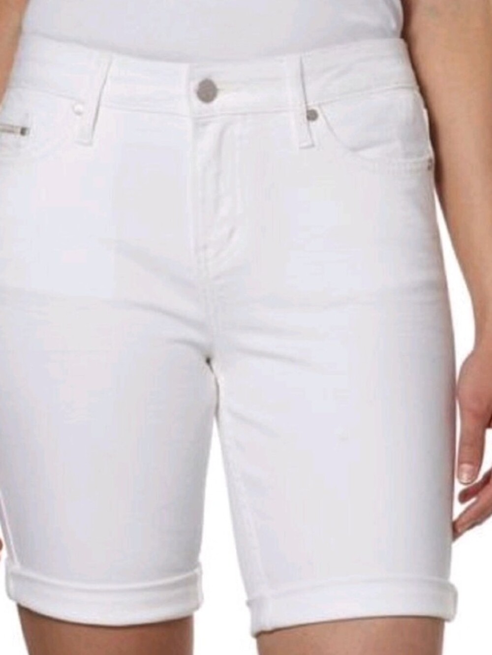 Calvin Klein White Denim Bermuda Shorts